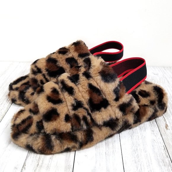 Cozy Leopard Print Faux Fur Slippers - Picture 3 of 6